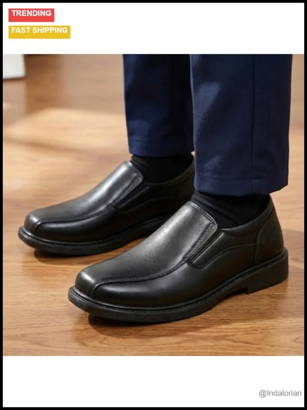Boys Slip On Loafers Square Toe PU Dress Shoes School Uniform